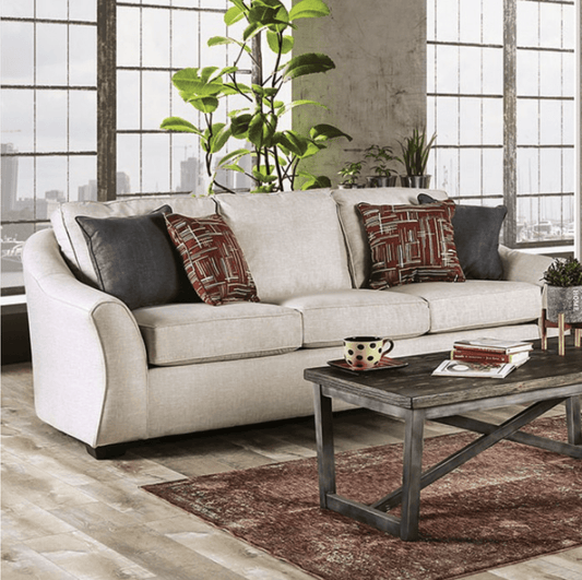 Jarrow Modern Upholstered Sofa in Ivory