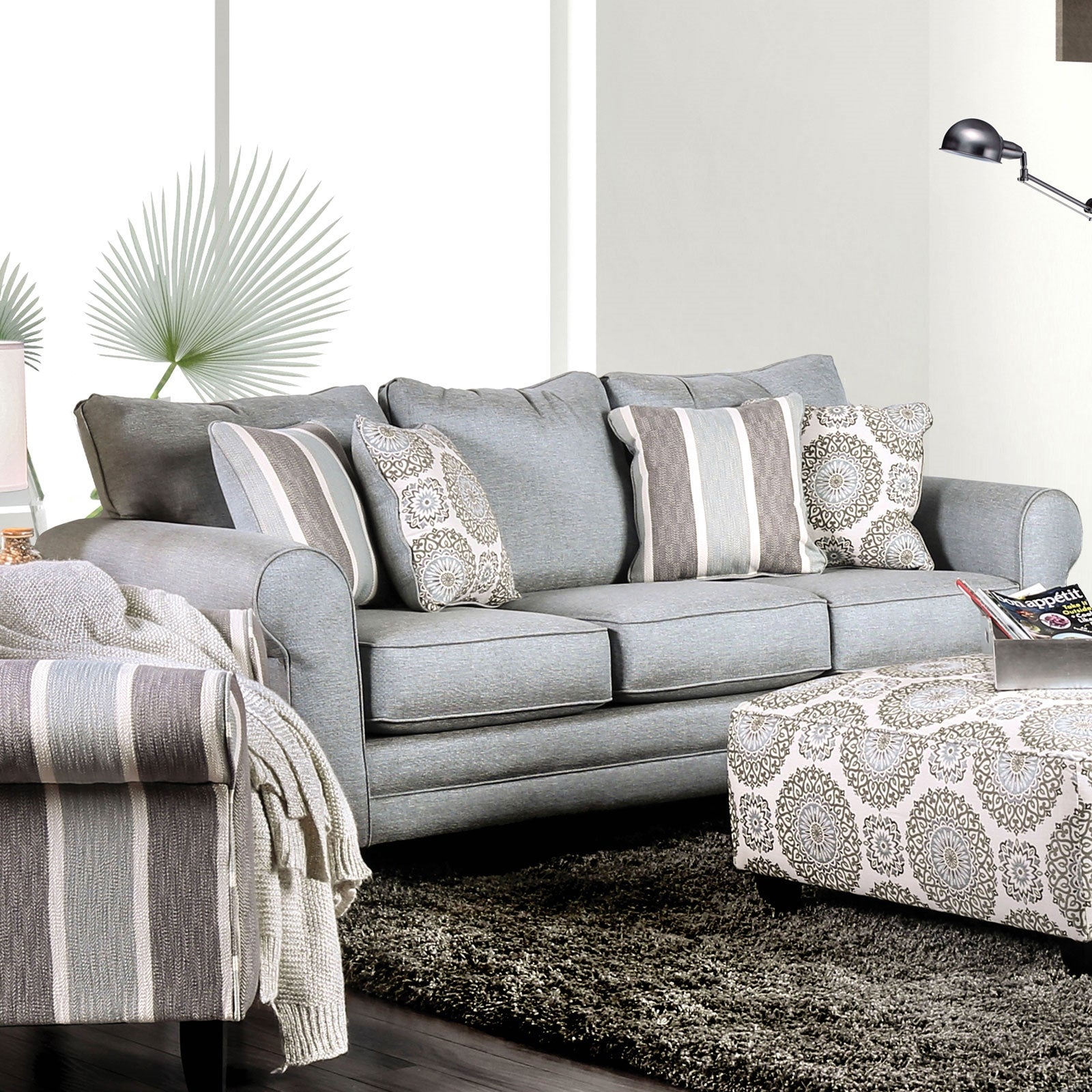 Misty Transitional Revolution Fabric Upholstered Sofa