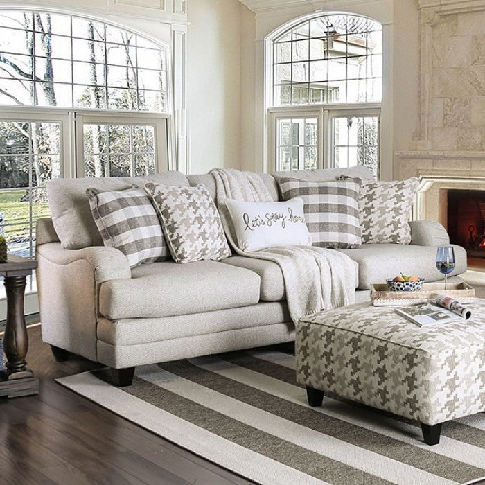 Christine Transitional Sofa in Light Gray