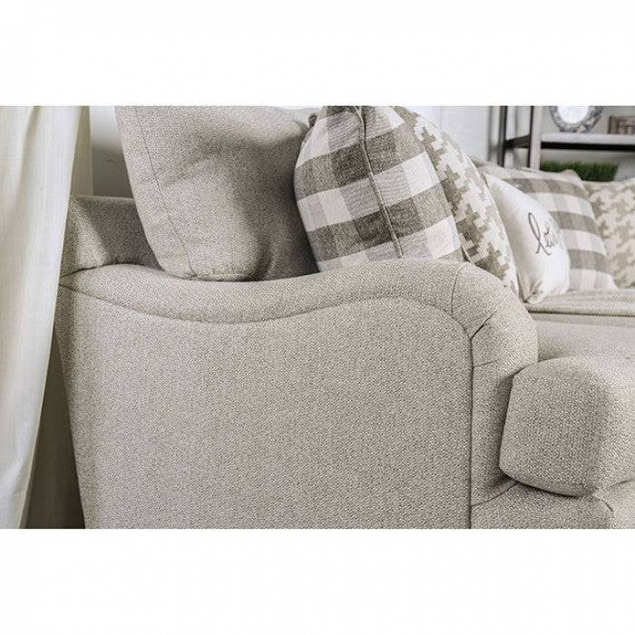 Christine Transitional Sofa in Light Gray