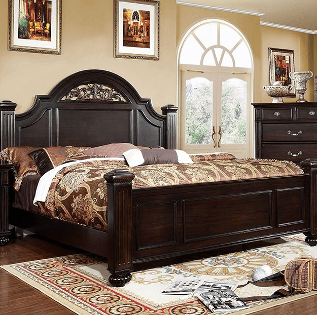 Syracuse Dark Walnut Finish King Poster Bed