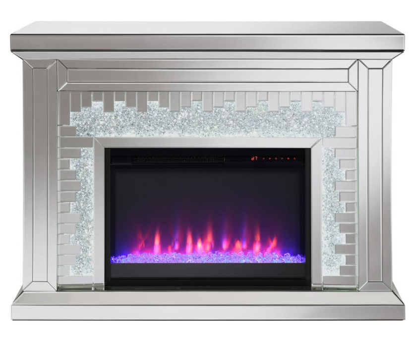 Gilmore Freestanding Mirrored Fireplace