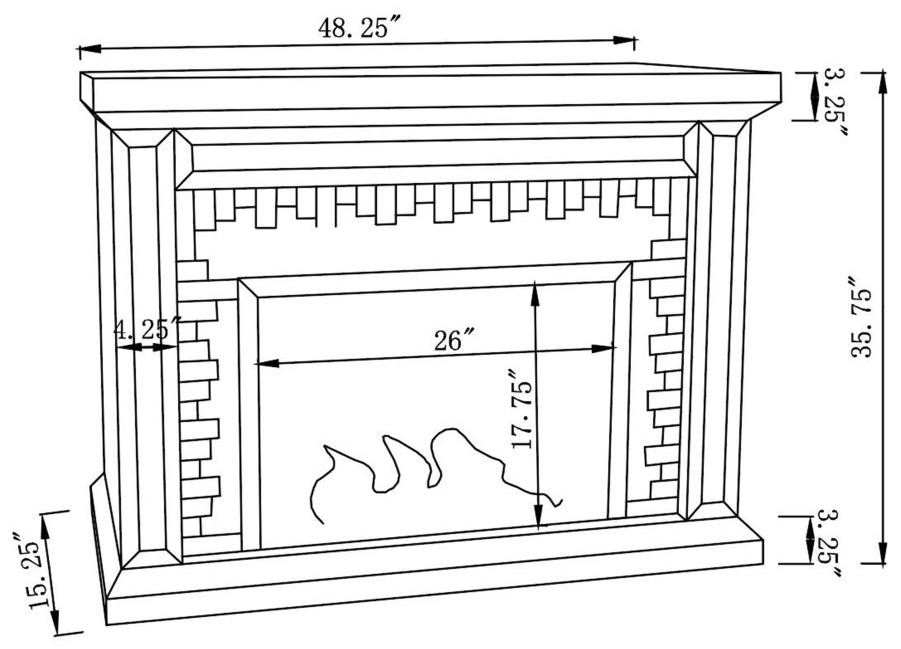 Gilmore Freestanding Mirrored Fireplace