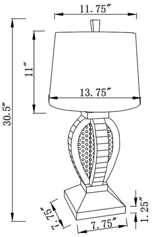 Table Lamp with Drum Shade White and Mirror