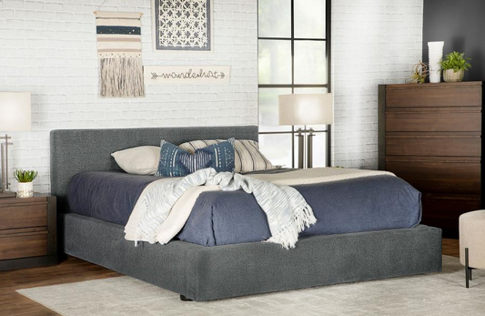 Gregory King Size Upholstered Platform Bed Graphite