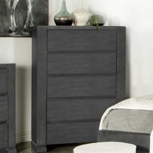 Lorenzo 5-drawer Chest Dark Grey