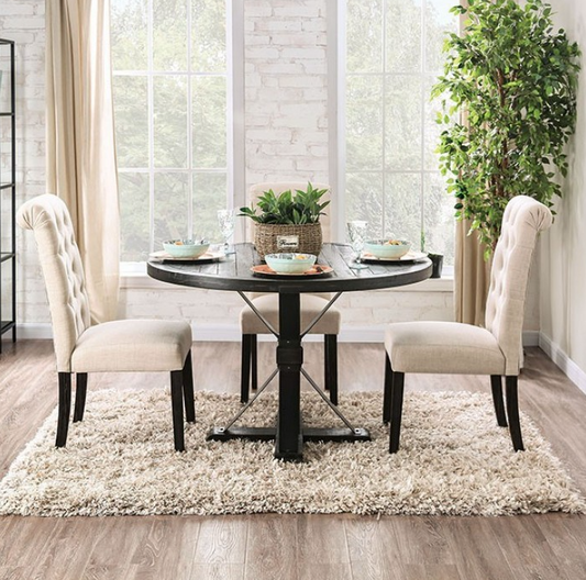 Alfred Rustic Transitional 5-Piece Dining Set - Antique Black