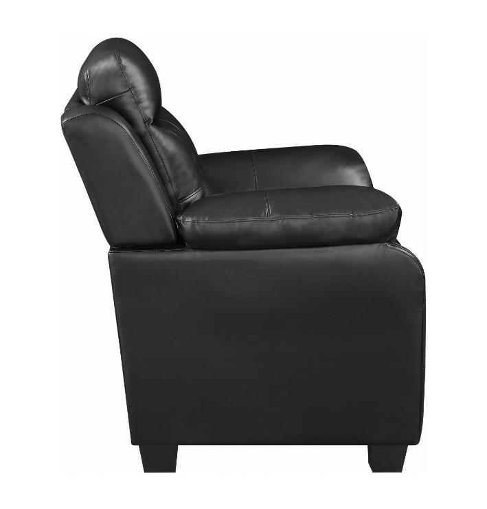 Finley Black Tufted Leatherette Sofa & Loveseat Set