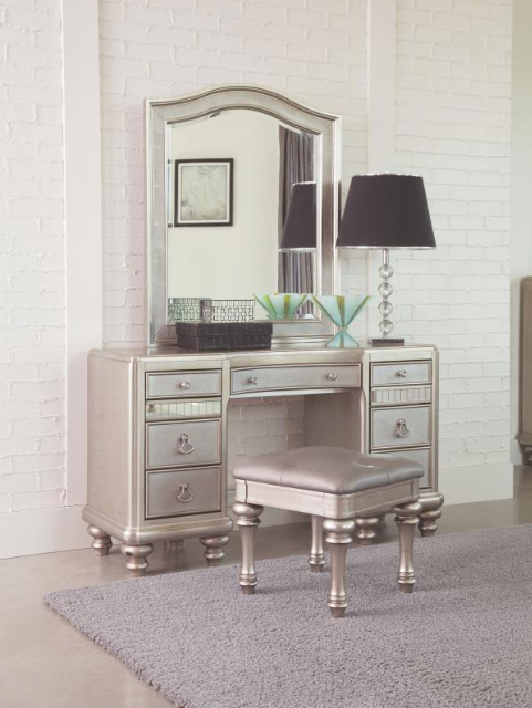 Belmont 3-piece Vanity Set Metallic Platinum