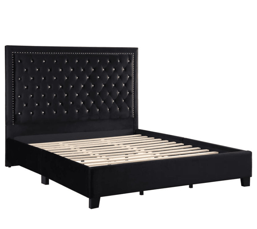 Hailey Collection Button Tufted King Platform Bed