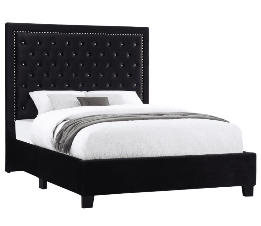 Hailey Collection Button Tufted King Platform Bed