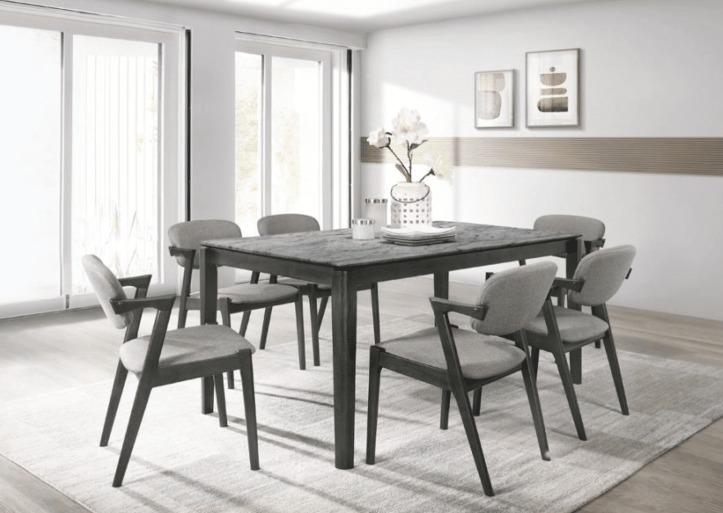 Stevie 7-piece Rectangular Dining Set - 2 Finish Options