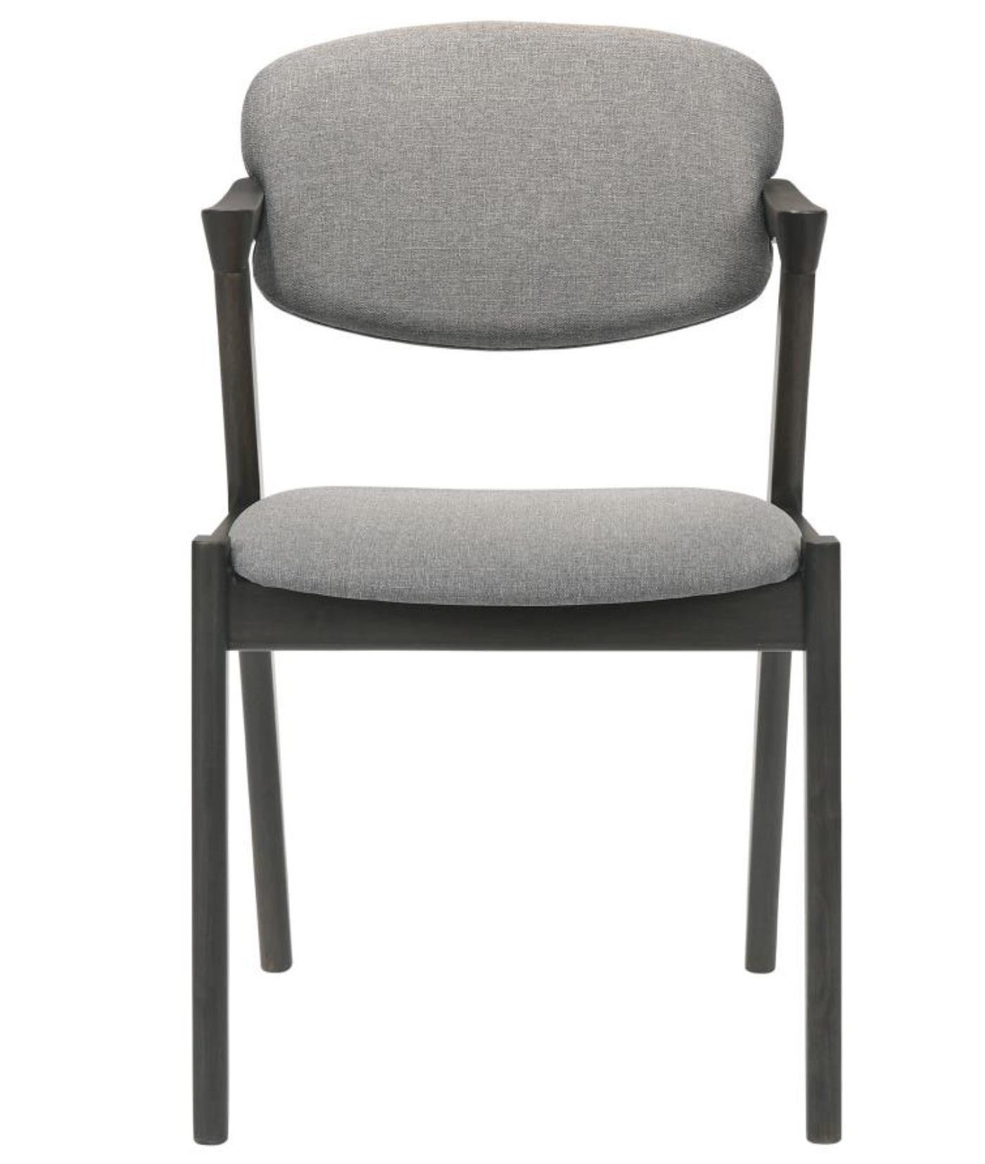 Stevie Upholstered Side Chairs Set of 2 with Demi Arm Brown Grey and Black