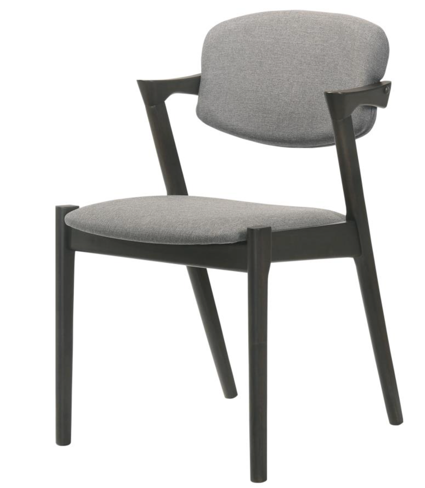 Stevie Upholstered Side Chairs Set of 2 with Demi Arm Brown Grey and Black