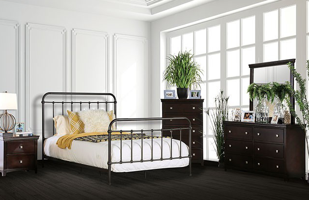 Iria Dark Bronze Spindle Design Metal Bed