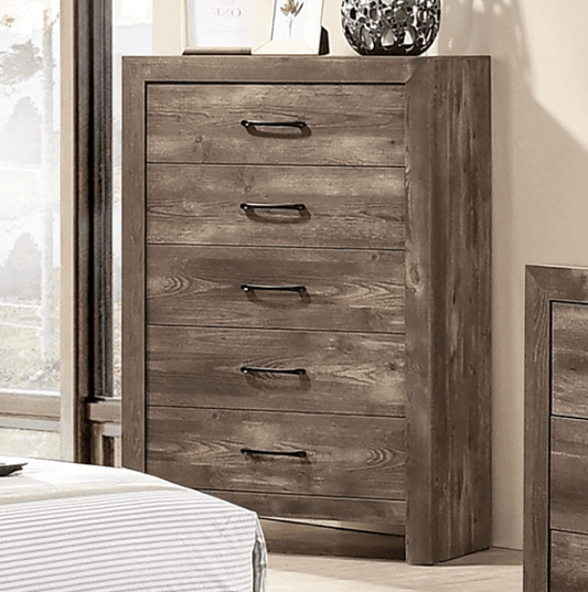 Larissa Rustic 5-Drawer Chest in Natural