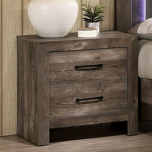 Larissa Rustic 2-Drawer Nightstand in Natural