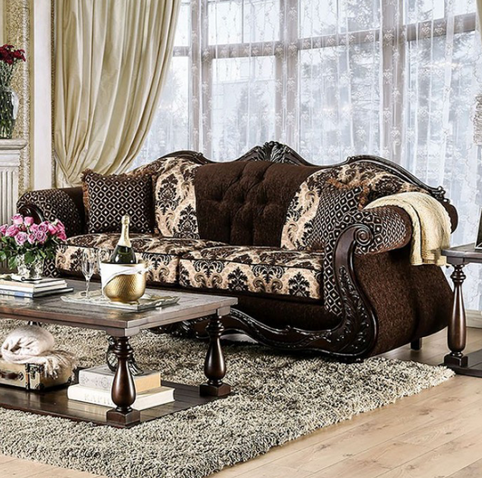 Ronja Traditional Rolled Arm Sofa - Furniture of America