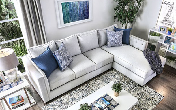 The Ornella Light Gray Upholstered Sectional