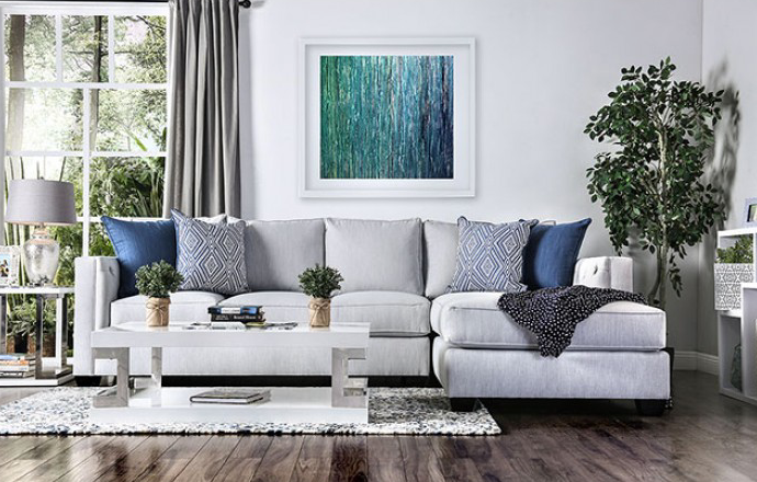 The Ornella Light Gray Upholstered Sectional