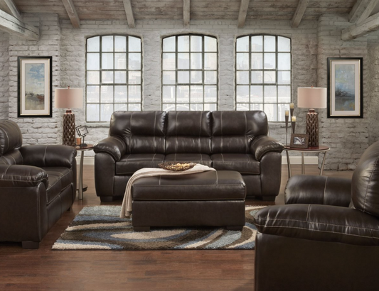 5603 Austin Sofa & Loveseat Set in Brown - Affordable Furniture