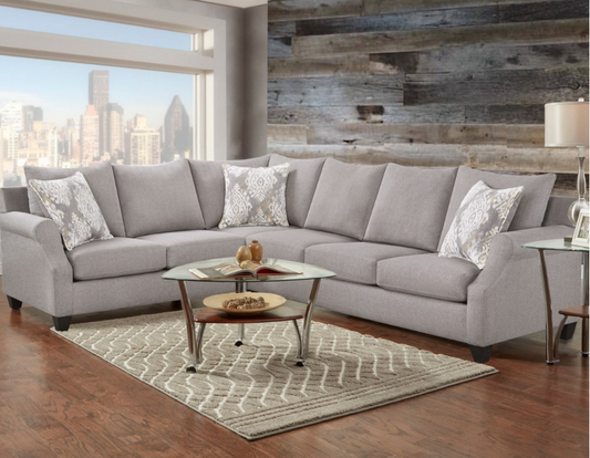 Hamilton Transitional Upholstered Sectional in Light Gray