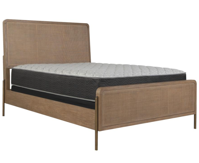 Arini Transitional King Bed in Wire Brushed Sand Finish