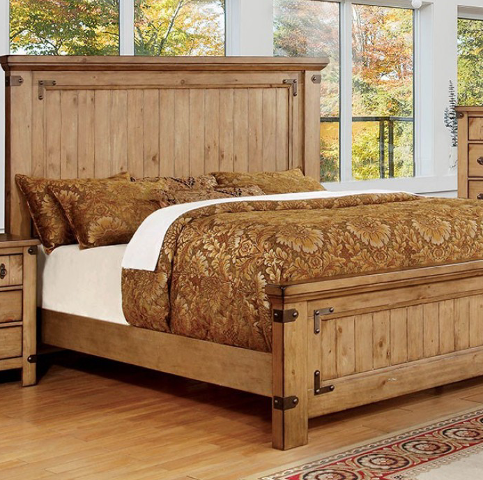 Pioneer Cottage Style Queen Bed in Weathered Elm