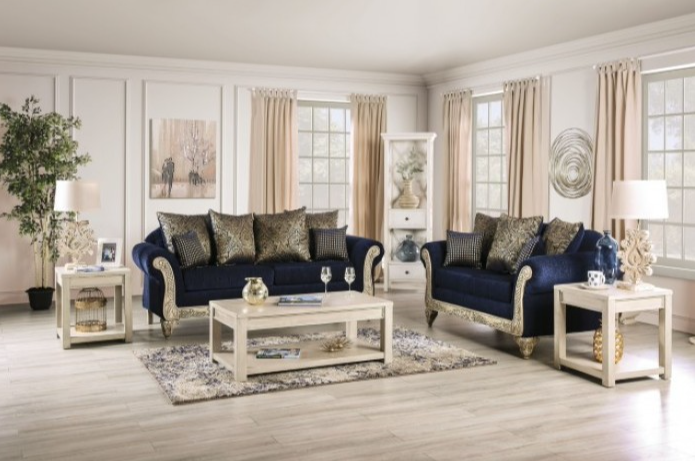 Marinella Traditional Upholstered Sofa Set - Furniture of America