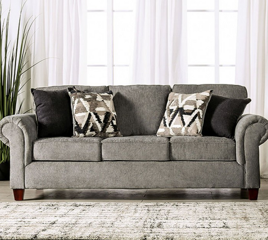 Delgada Transitional Chenille Sofa in Graphite