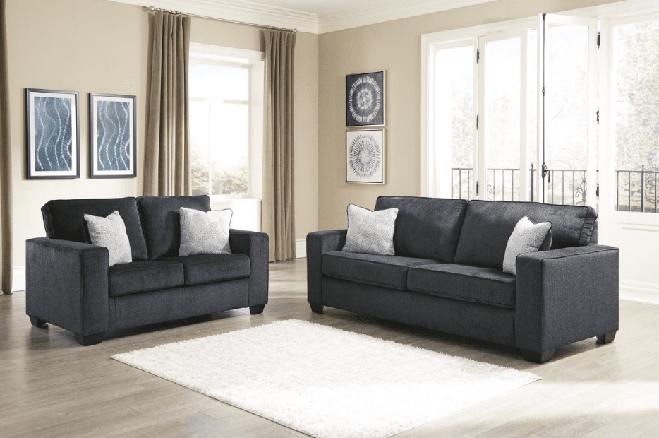 87213 Altari Slate Sofa & Loveseat Set by Ashley Furniture