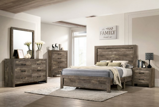 Larissa Rustic Bedroom Set in Natural - Queen