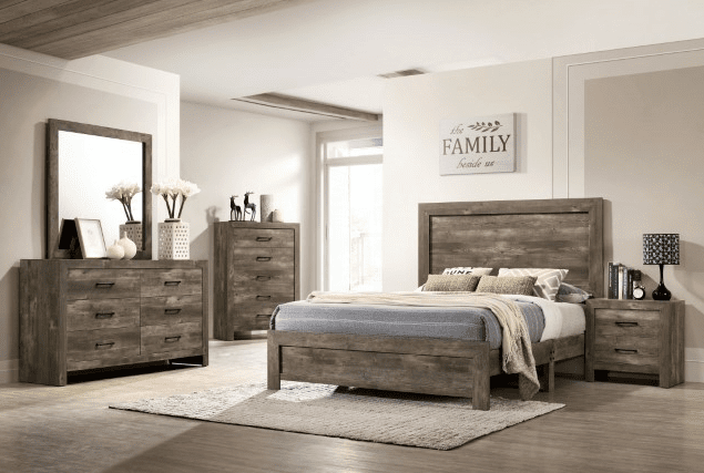 Larissa Rustic Bedroom Collection in Natural - Queen