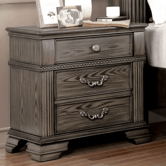 Pamphilos Traditional Nightstand in Gray