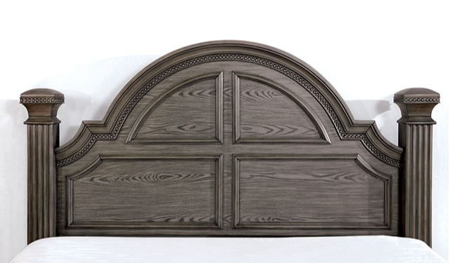 Pamphilos Traditional Arched Poster Bed in Gray - King