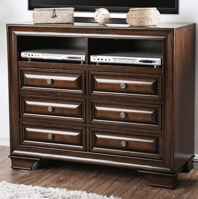 Brandt Traditional Bedroom Set in Brown Cherry - Queen