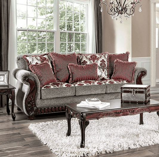 Whitland Traditional Chenille Sofa in Light Gray