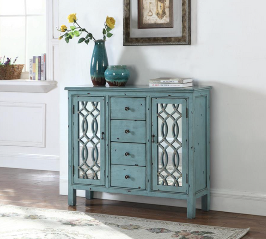 4-drawer Accent Cabinet Antique Blue