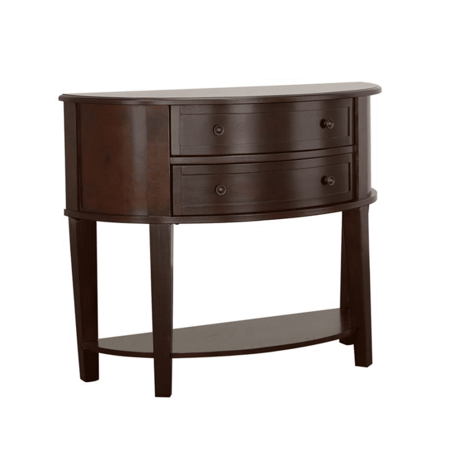 Diane 2-drawer Demilune Shape Console Table Cappuccino