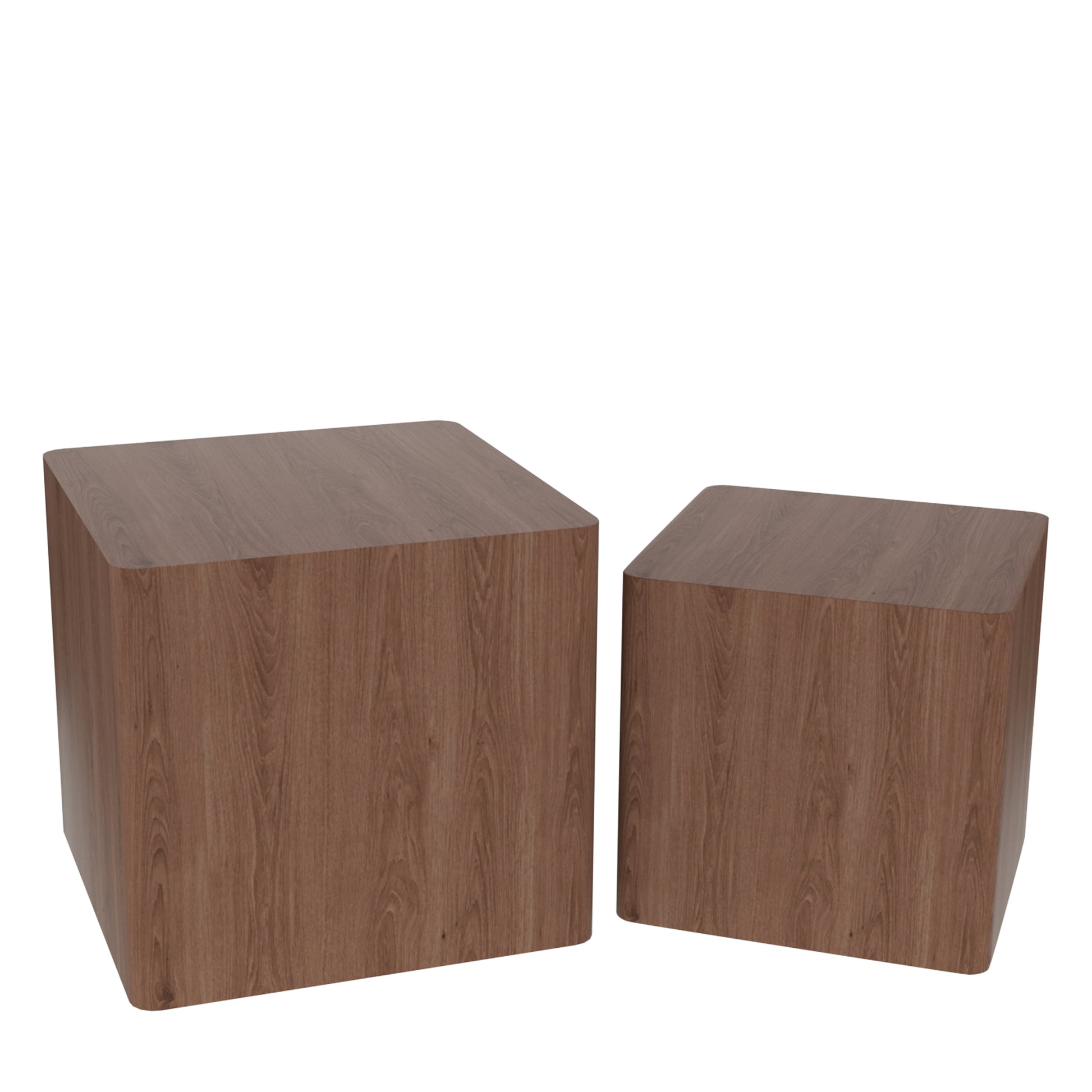 Set of 2 Square Nesting Accent Tables in Walnut