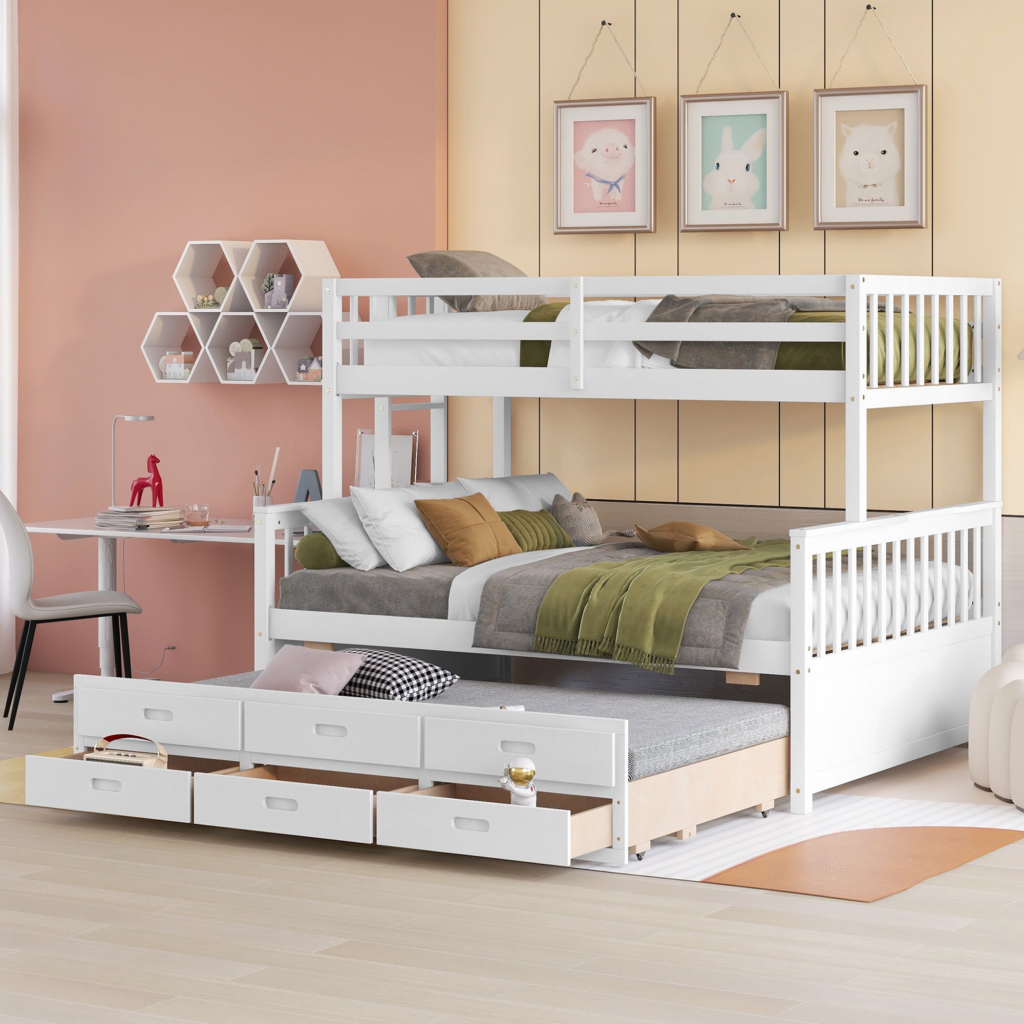 Full trundle bunk bed best sale