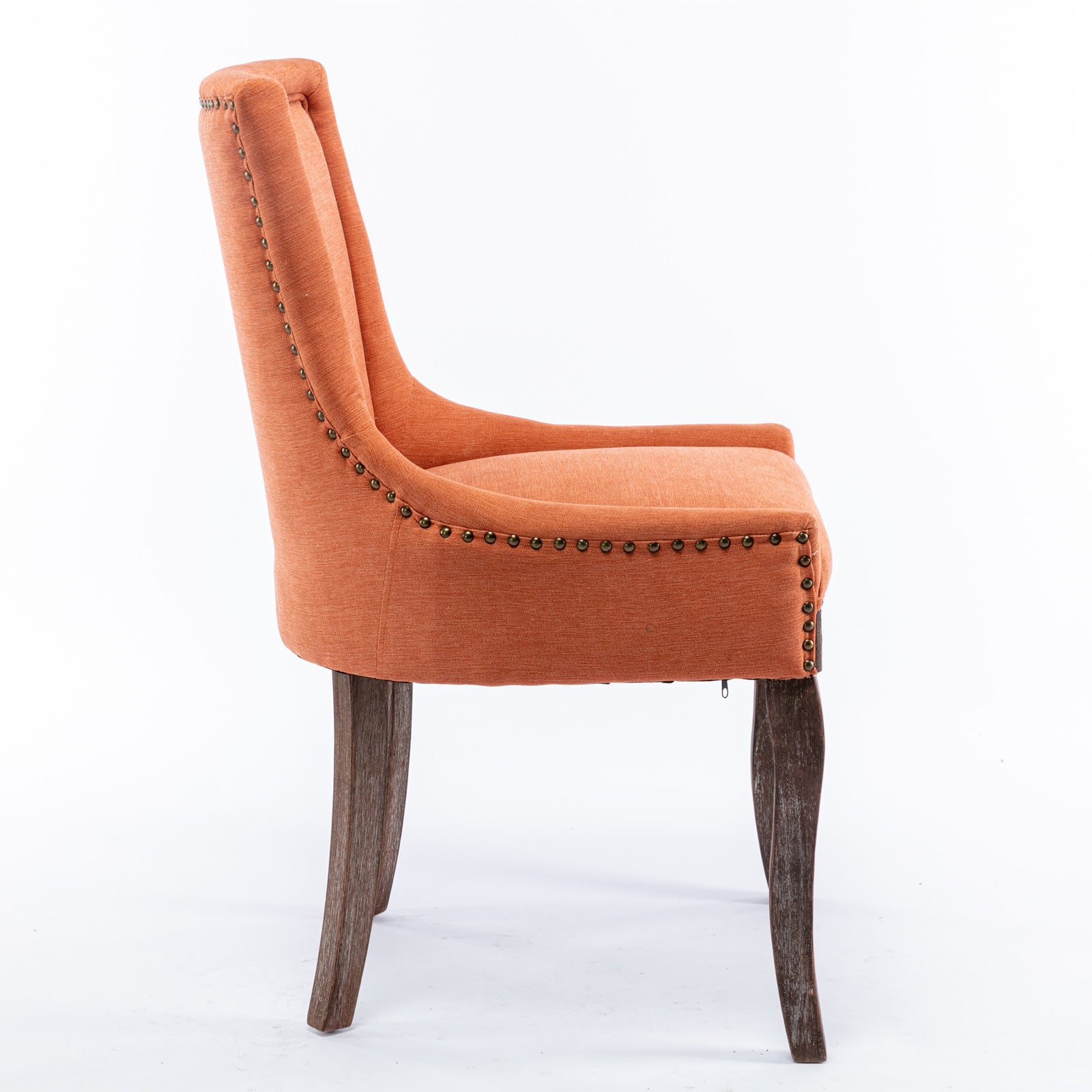 A&A Furniture Transitional Dining Chair in Orange Set of 2