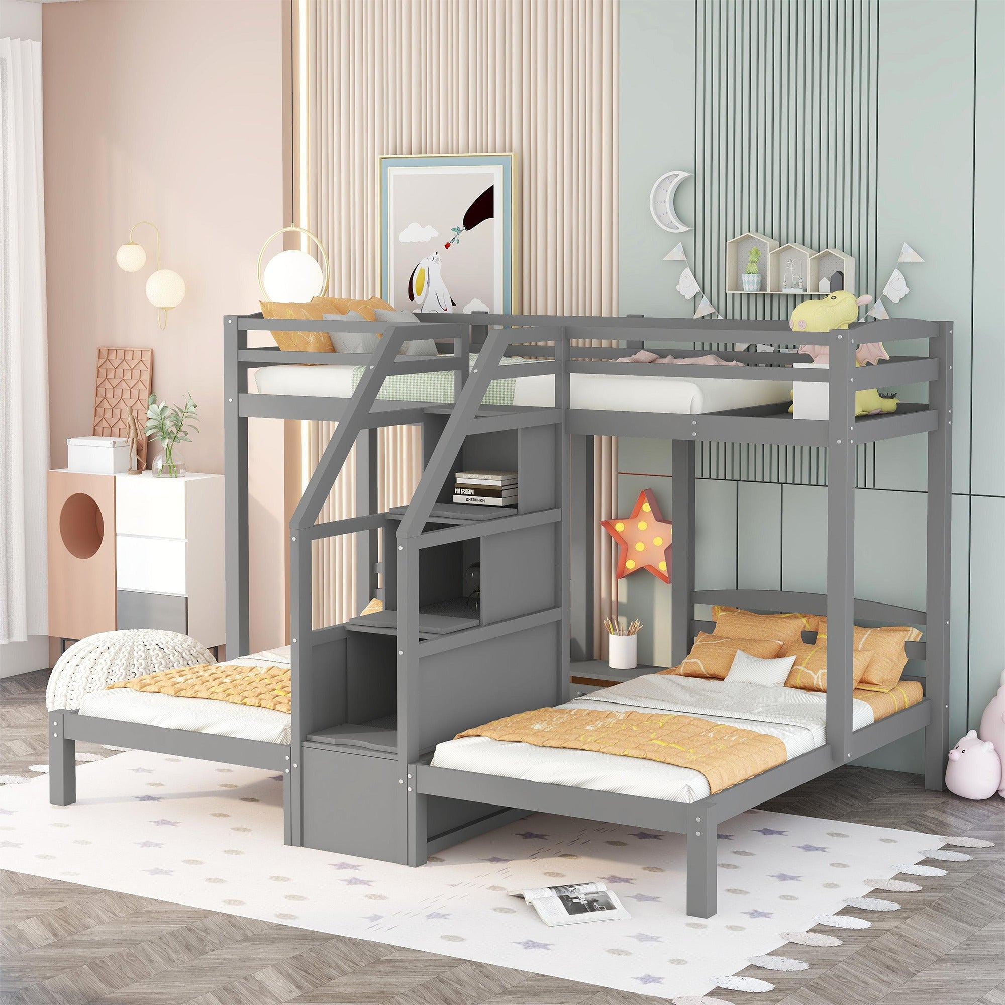 Built in deals twin bunk beds