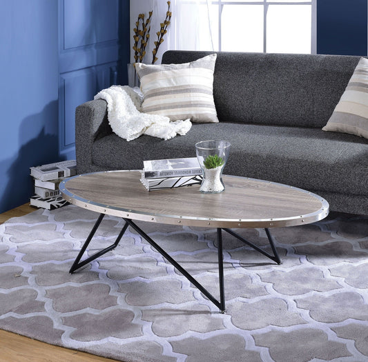 ACME Allis Coffee Table in Weathered Gray Oak 81730