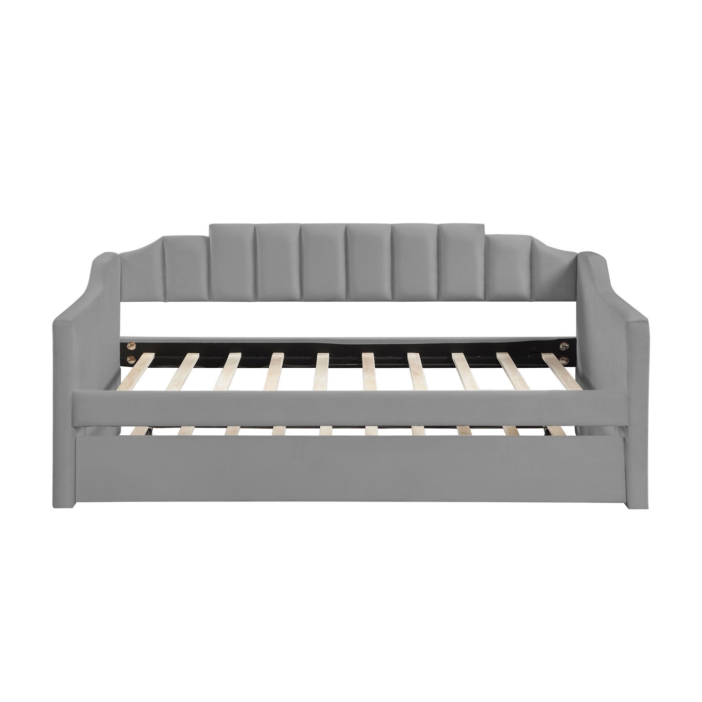 Branda Channel Tufted Velvet Twin Daybed - Gray