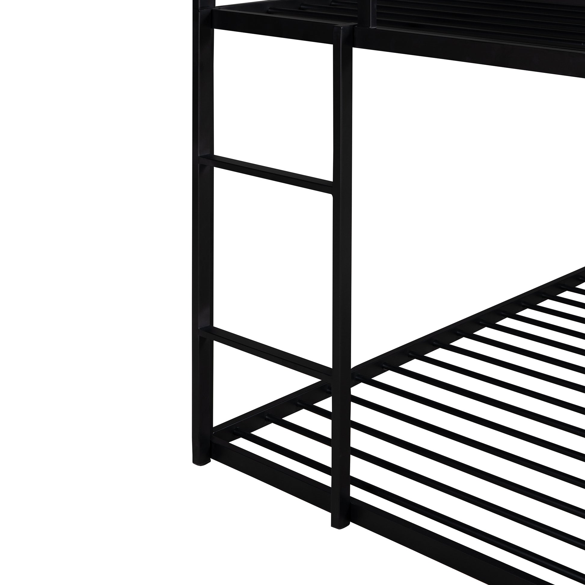 Homey Life Twin over Twin Black Metal House Theme Bunk Bed