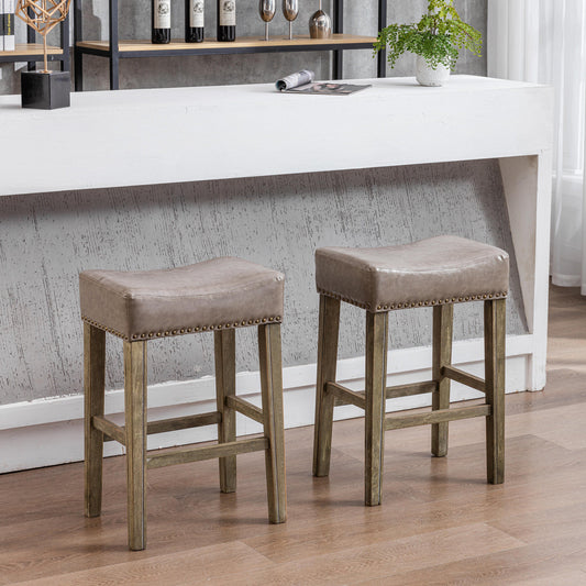 A&A 26" Backless Counter Height Stool in Gray Set of 2