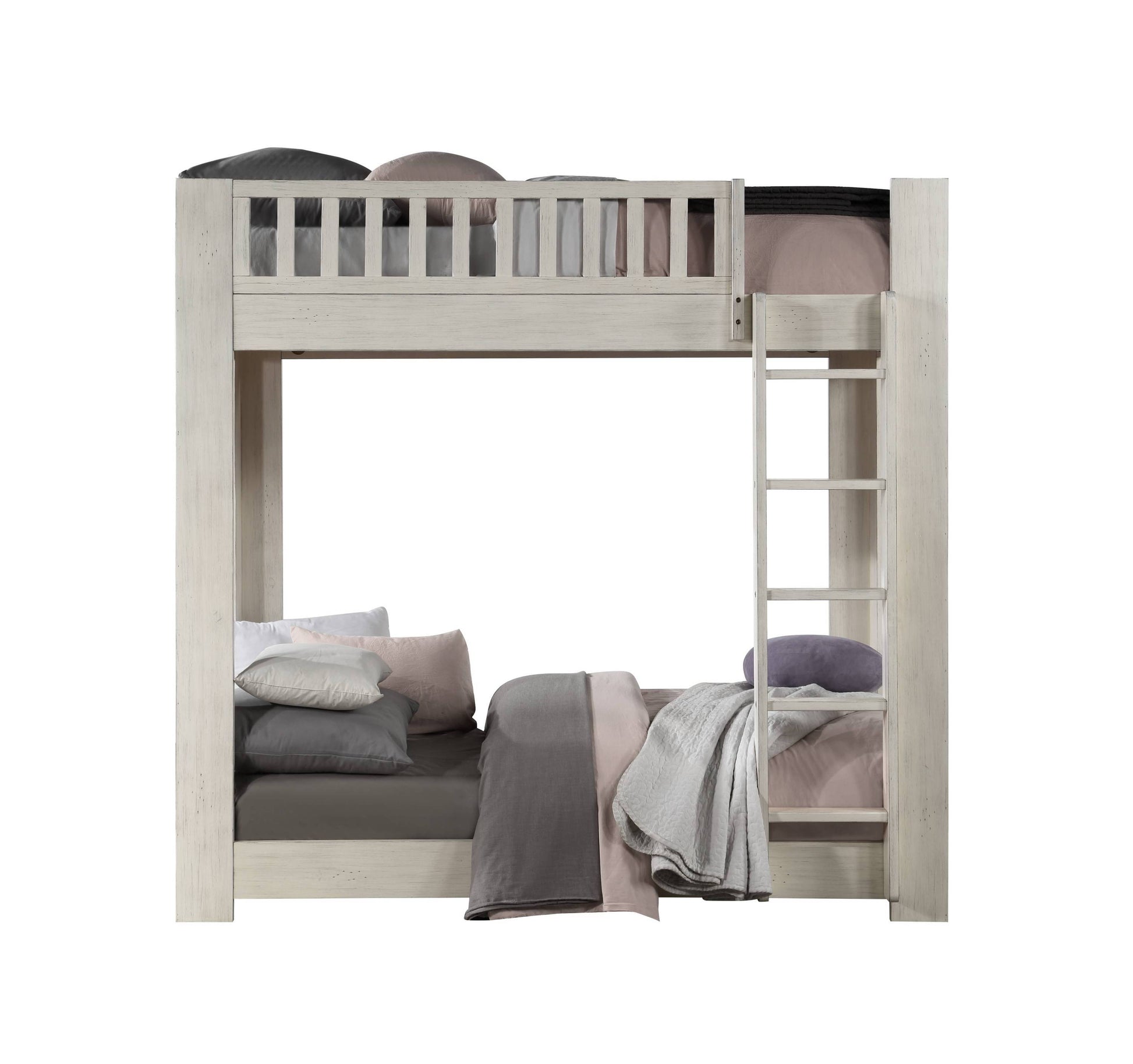 ACME Cedro T/T Bunk Bed in Weathered White Finish BD00612