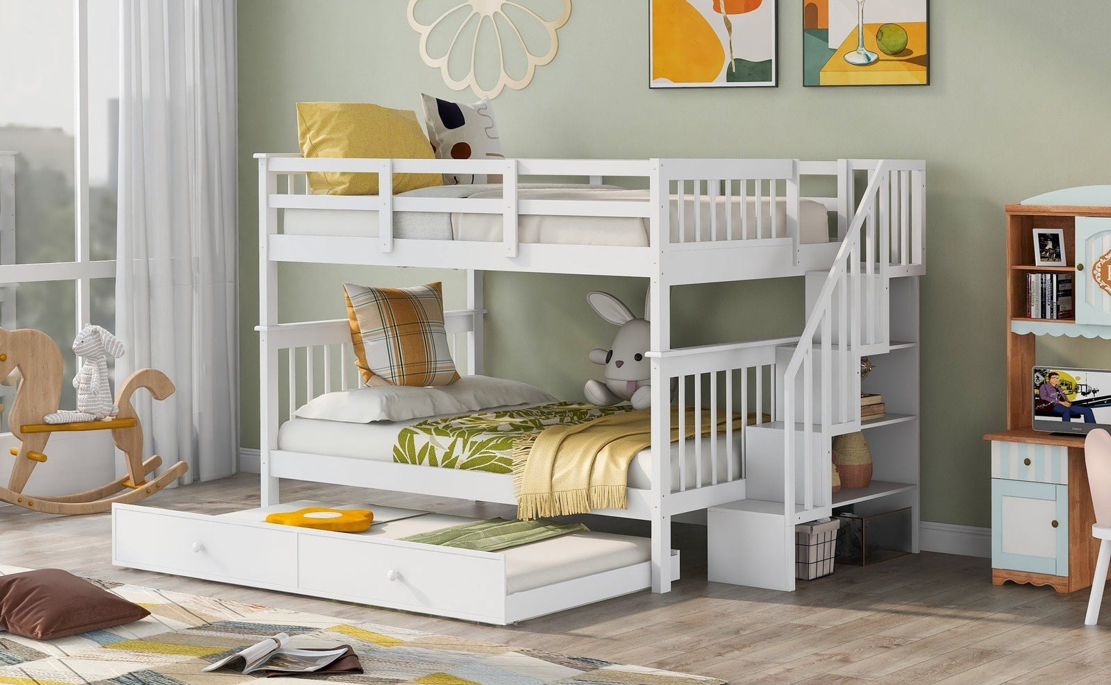 Full size trundle bunk beds best sale