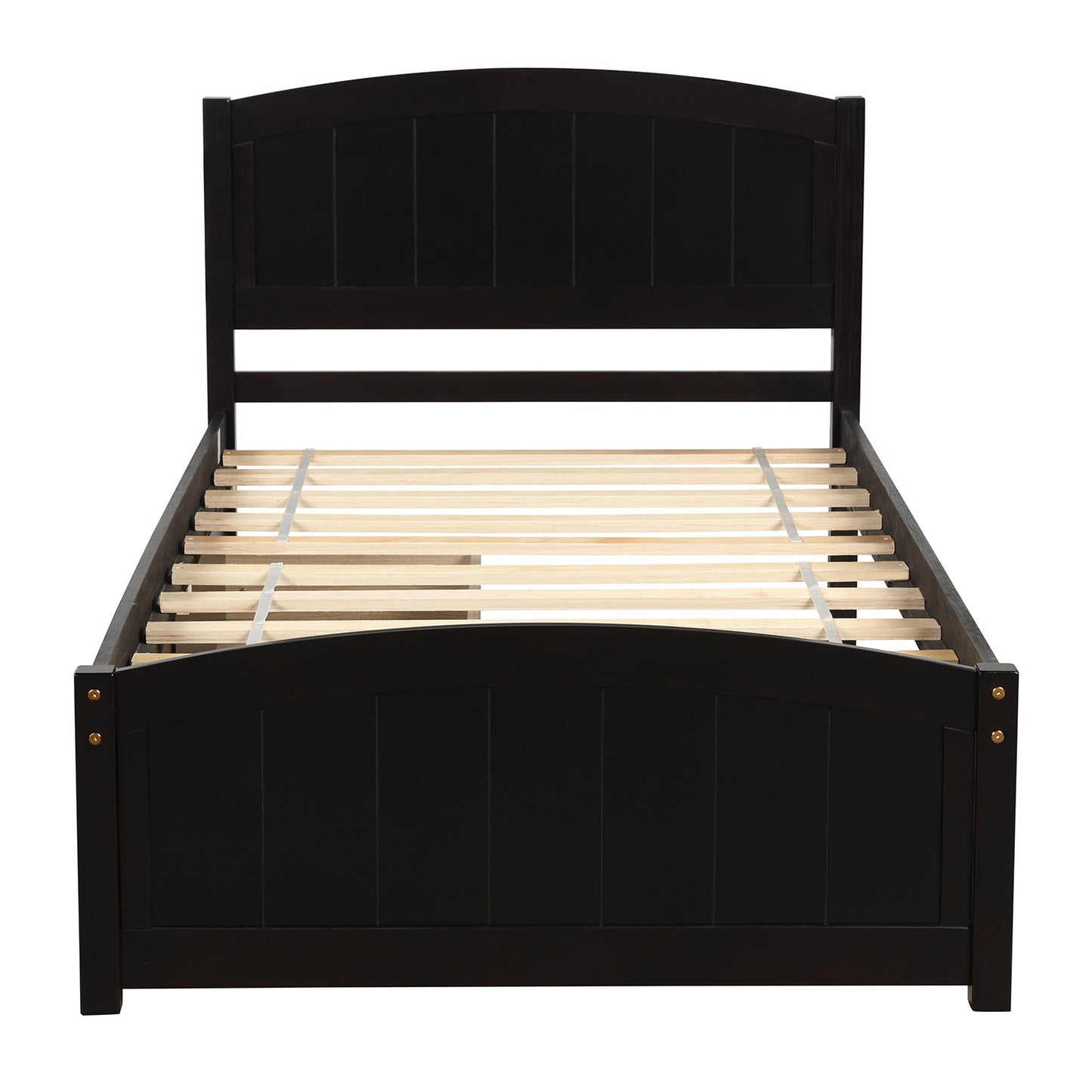 Homey Life Twin size Platform Bed with Two Drawers, Espresso